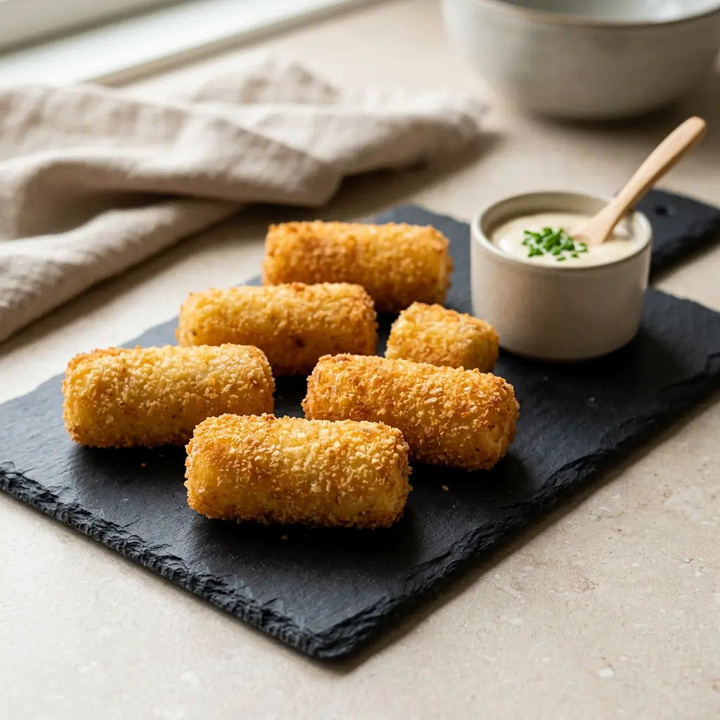 Foto van Aardappelkroketten uit de airfryer bereid in de airfryer