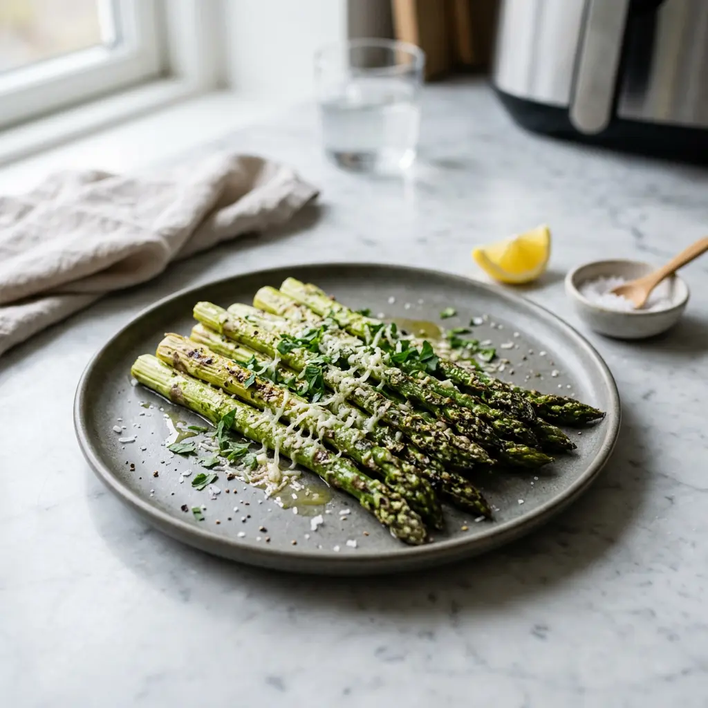 Foto van Asperges uit de airfryer bereid in de airfryer