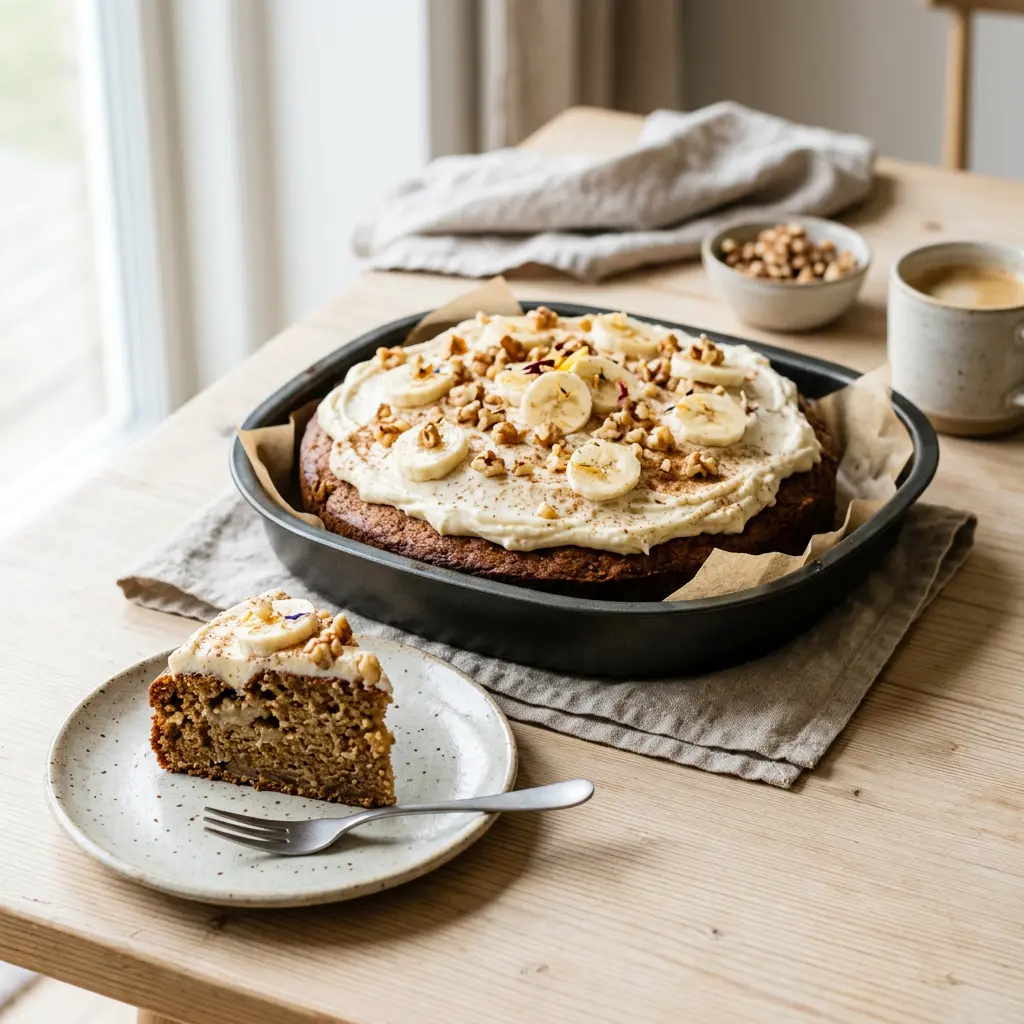 Foto van Bananencake uit de airfryer bereid in de airfryer