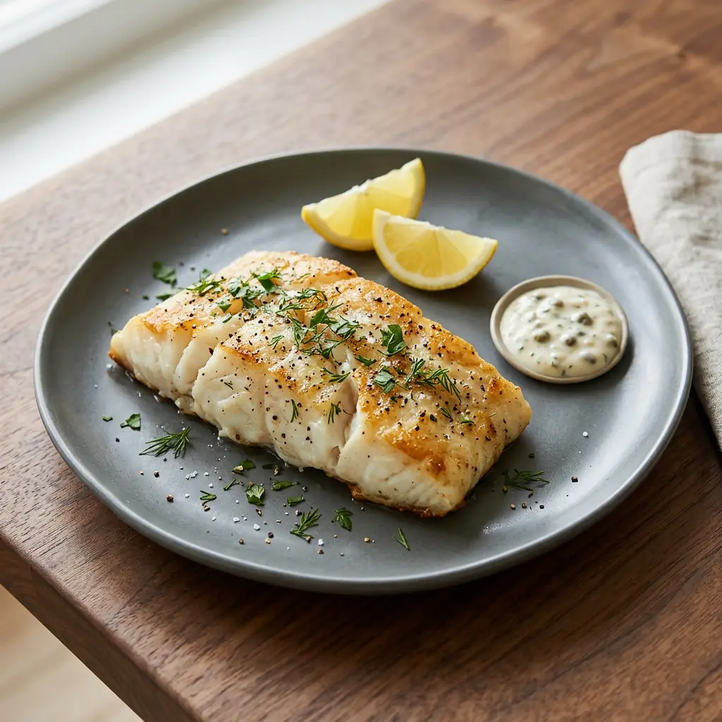 Foto van Bevroren kabeljauw uit de airfryer bereid in de airfryer