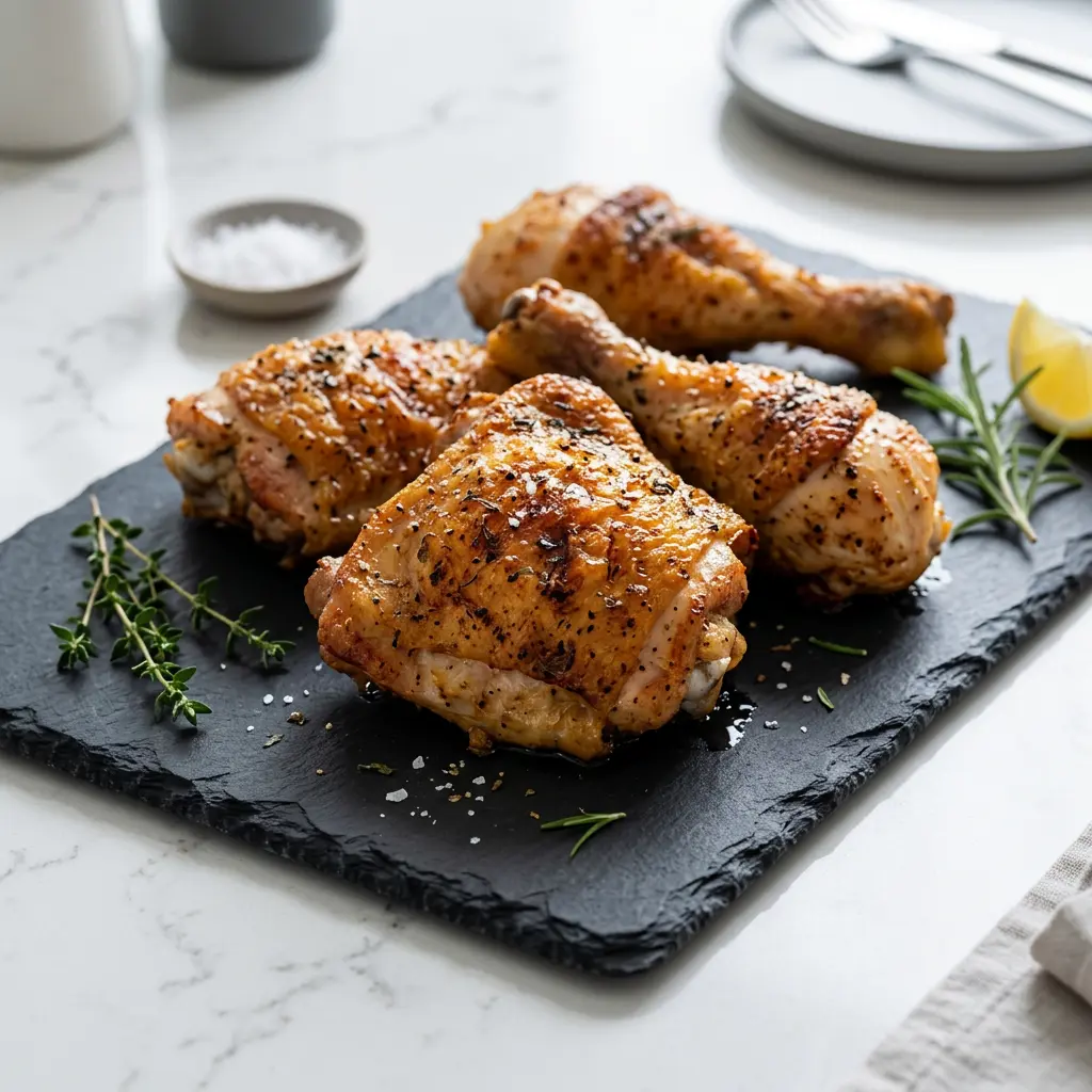 Foto van Bevroren kip uit de airfryer bereid in de airfryer