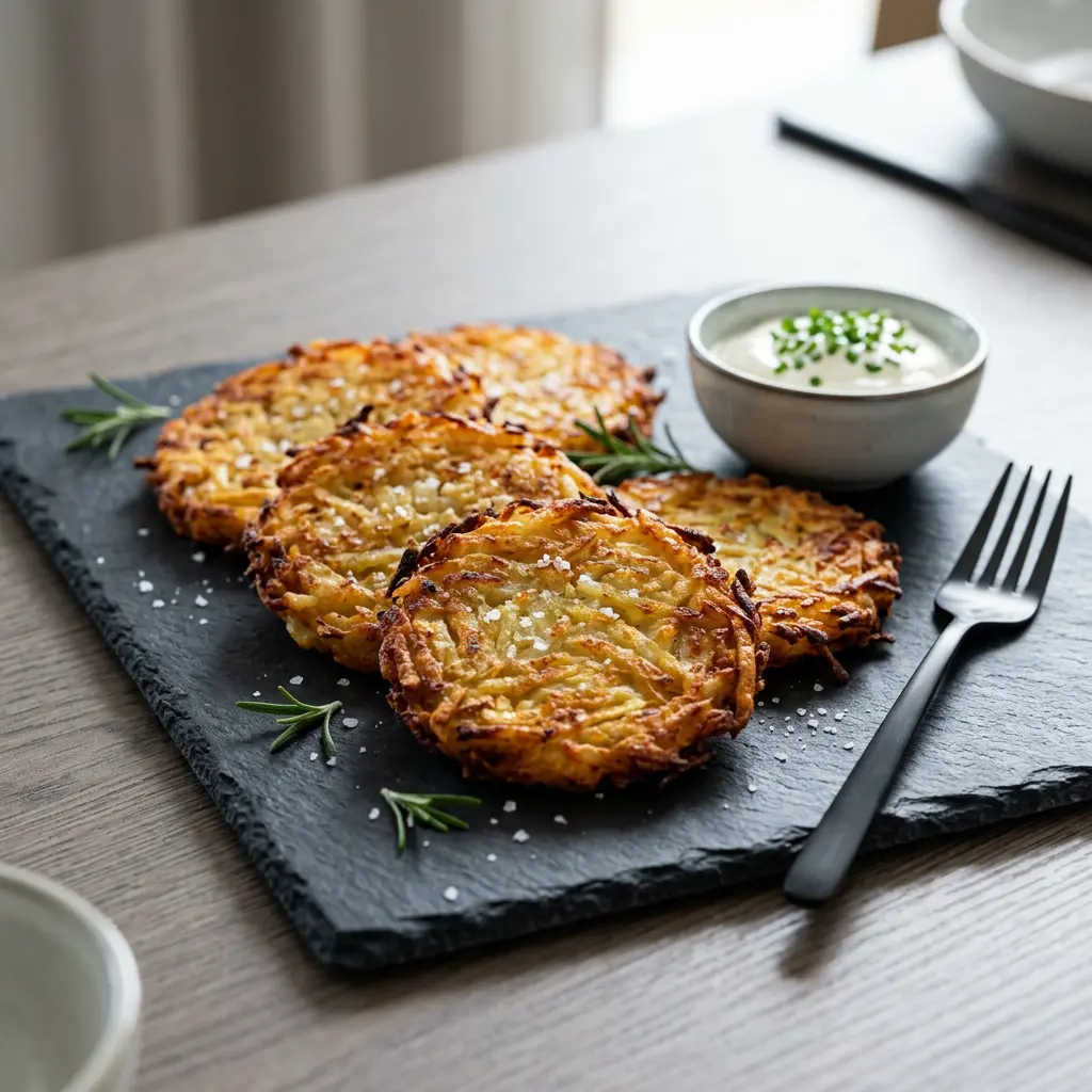 Foto van Bevroren rösti uit de airfryer bereid in de airfryer