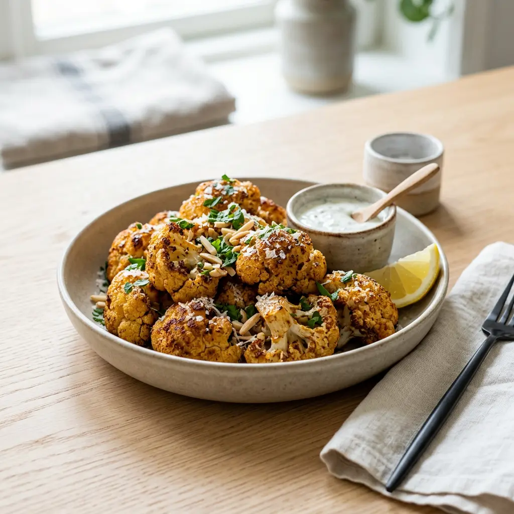 Foto van Bloemkool uit de airfryer bereid in de airfryer