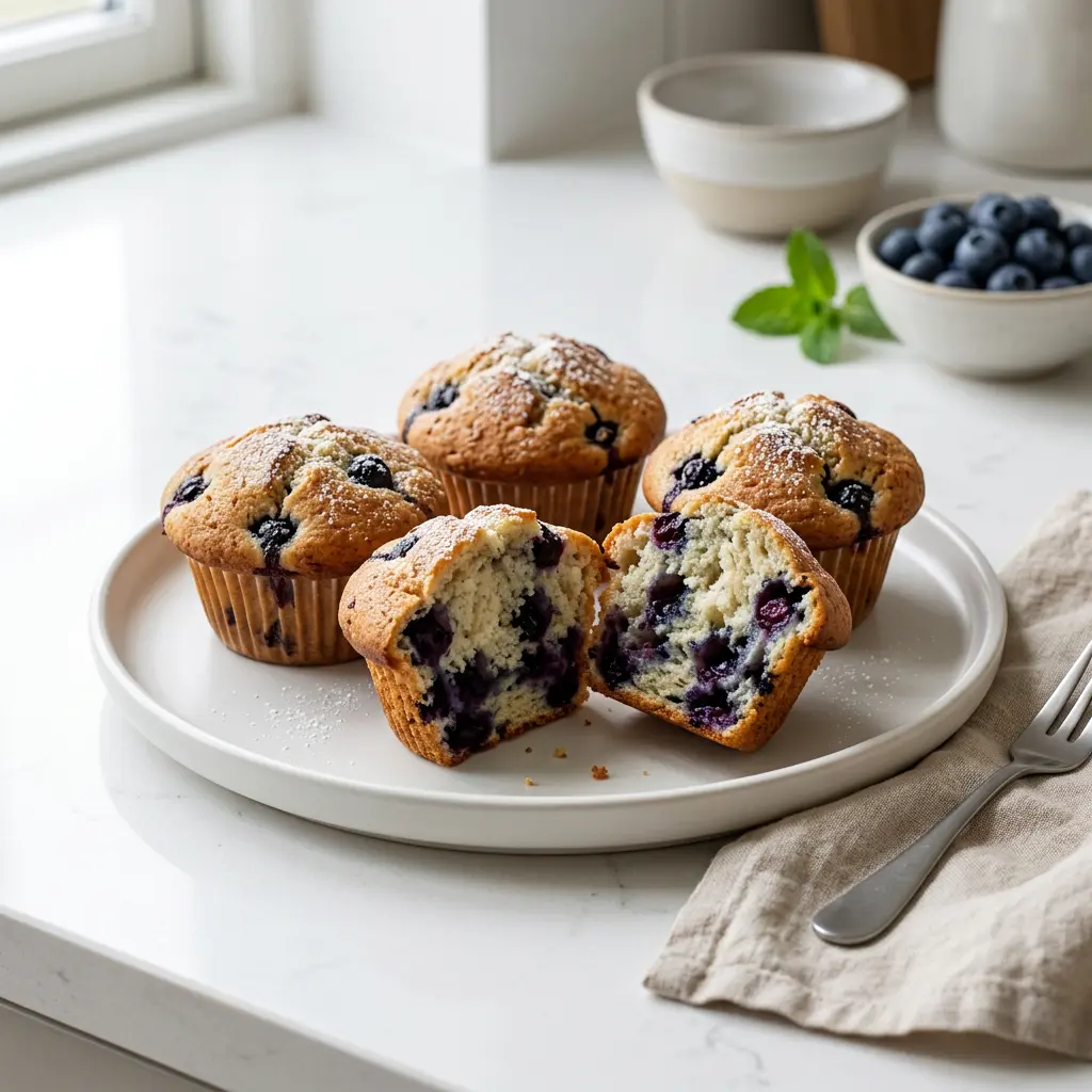 Foto van Bosbessenmuffins uit de airfryer bereid in de airfryer