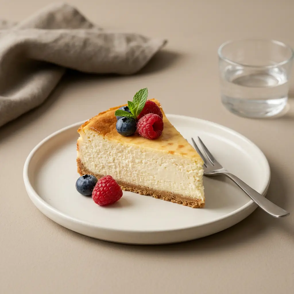 Foto van Cheesecake uit de airfryer bereid in de airfryer
