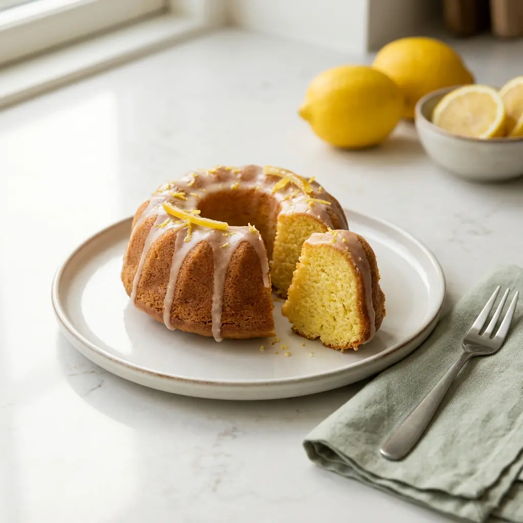 Foto van Citroencake uit de airfryer bereid in de airfryer