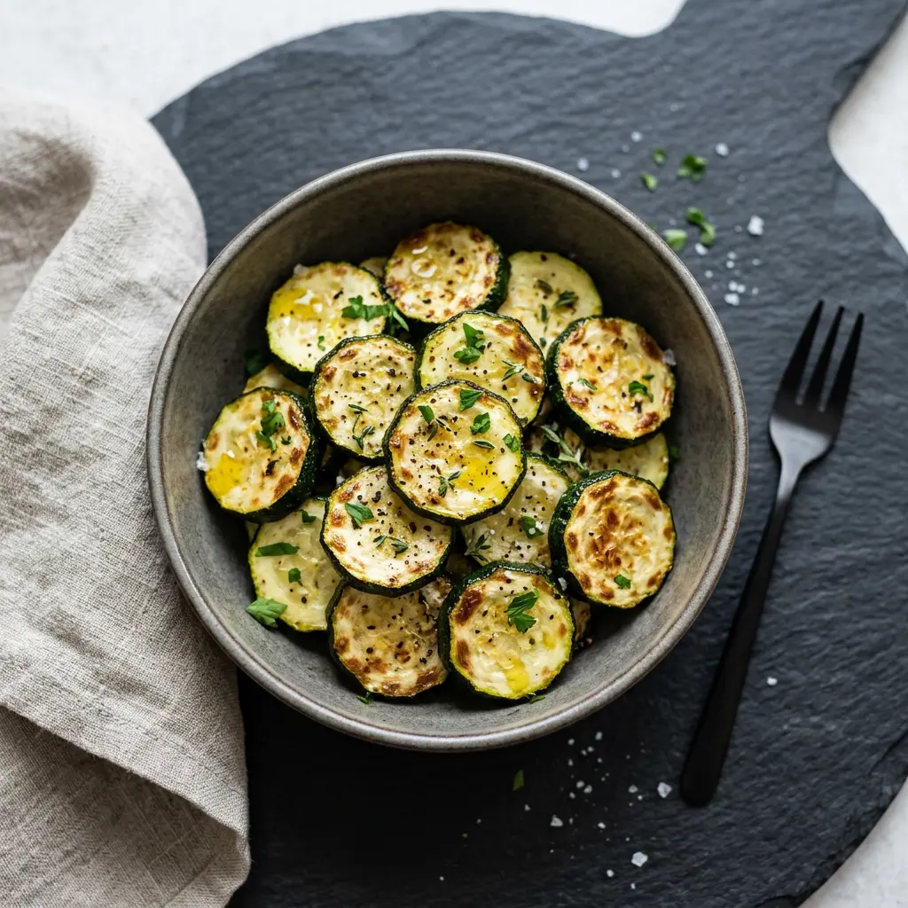 Foto van Courgette uit de airfryer bereid in de airfryer