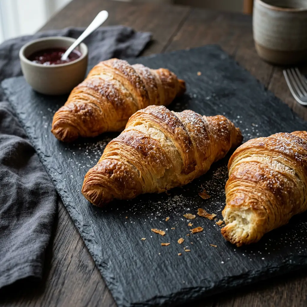 Foto van Croissants uit de airfryer bereid in de airfryer