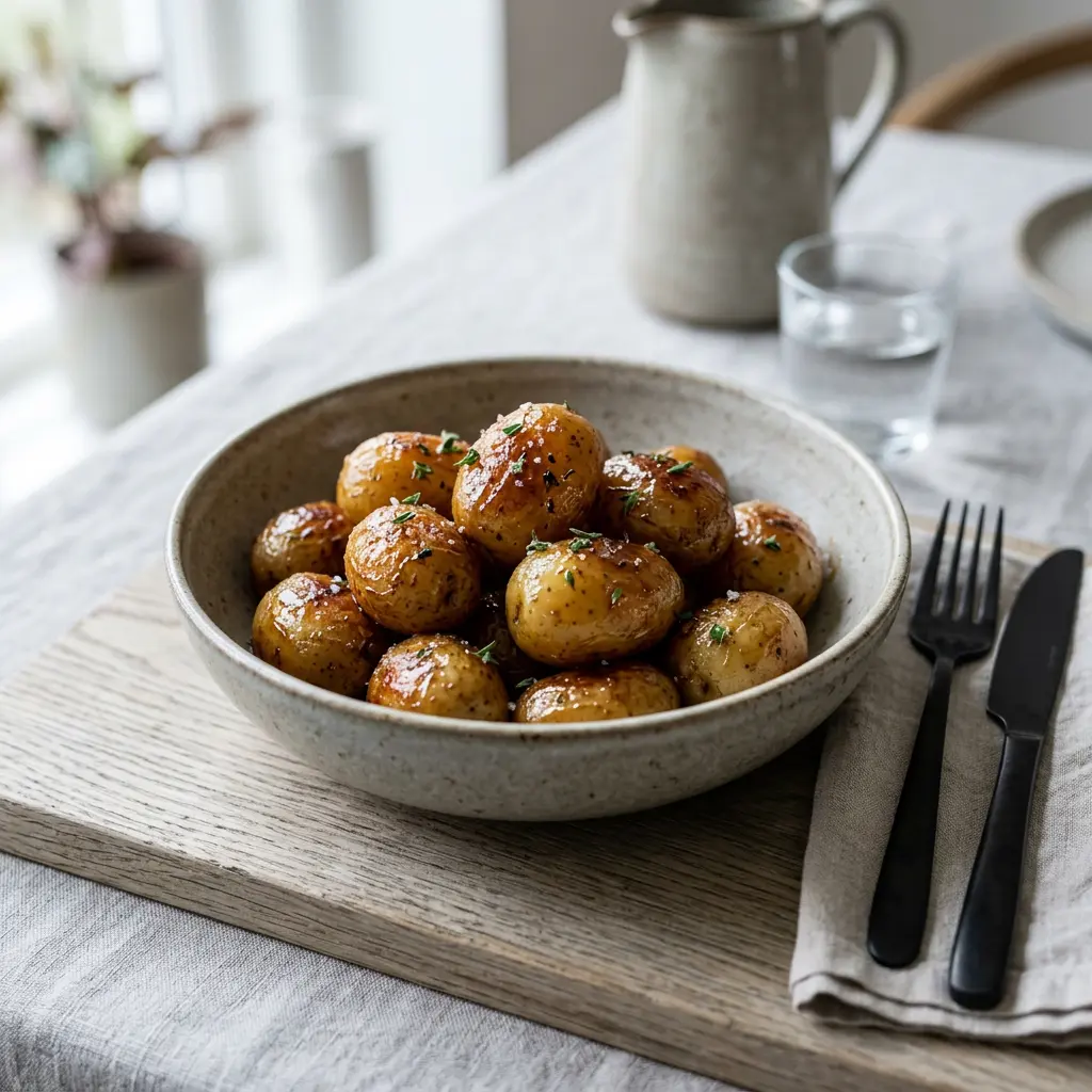 Foto van Deense gekaramelliseerde aardappelen uit de airfryer bereid in de airfryer