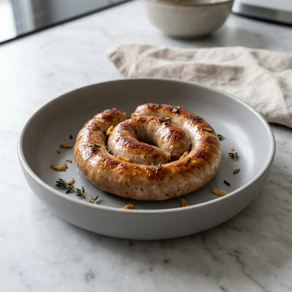 Foto van Deense medister uit de airfryer bereid in de airfryer