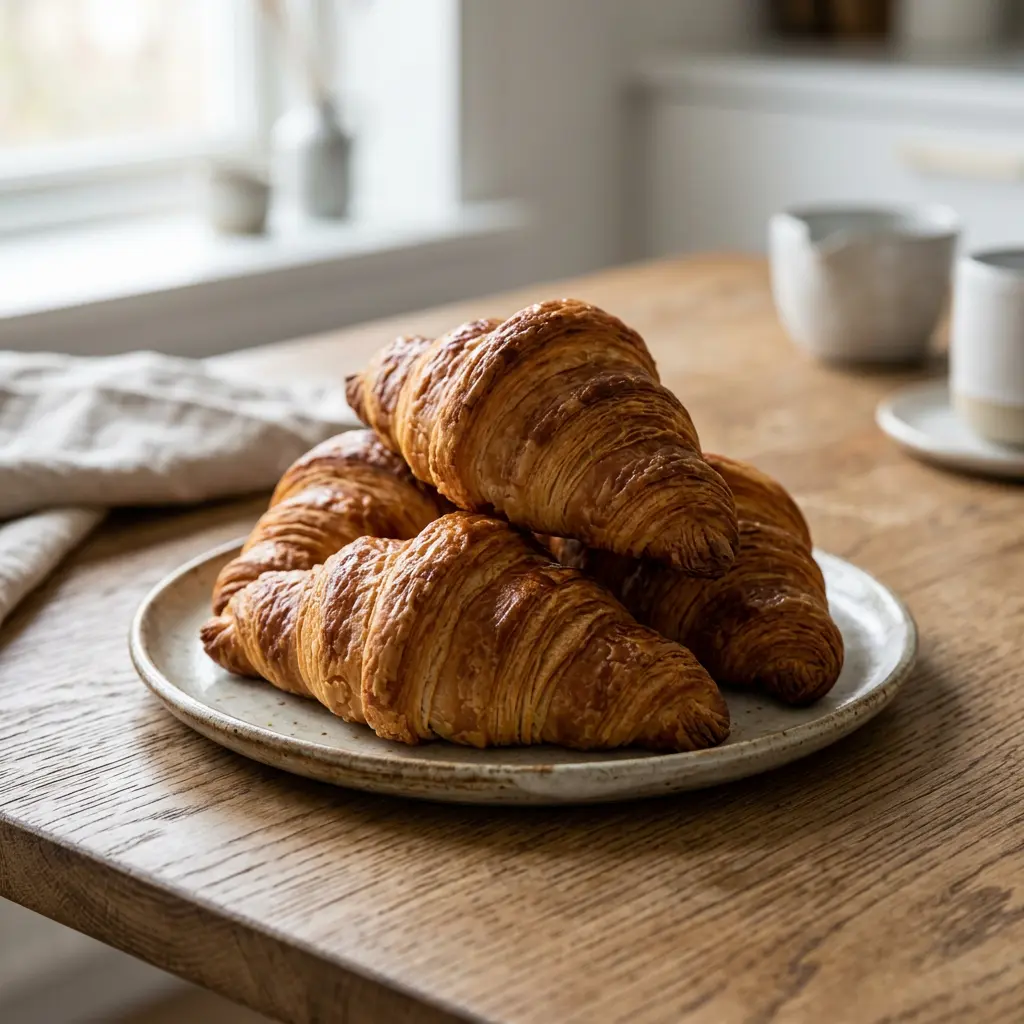 Foto van Diepvriescroissants uit de airfryer bereid in de airfryer