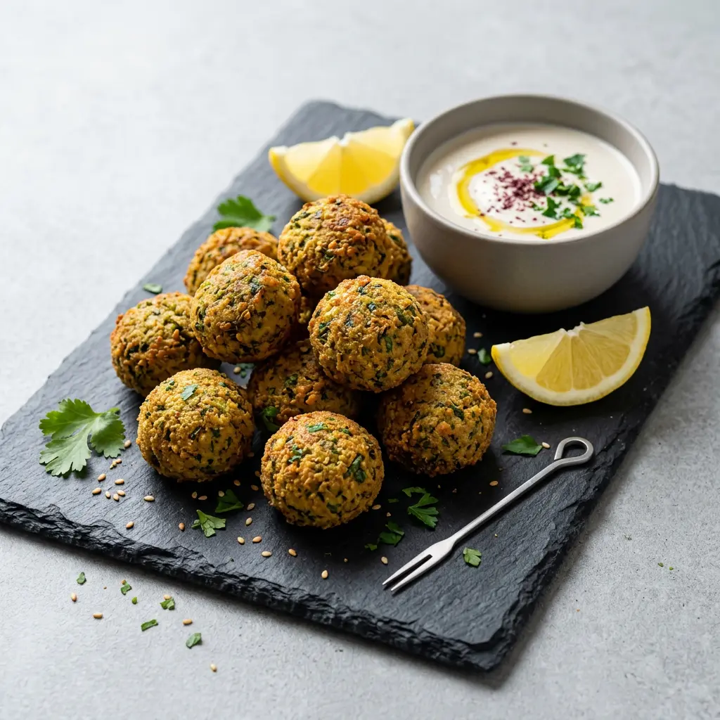 Foto van Diepvriesfalafel uit de airfryer bereid in de airfryer