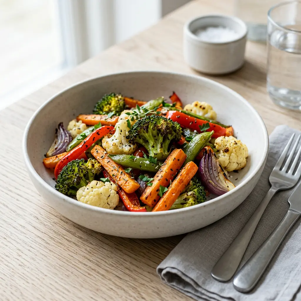Foto van Diepvriesgroenten uit de airfryer bereid in de airfryer