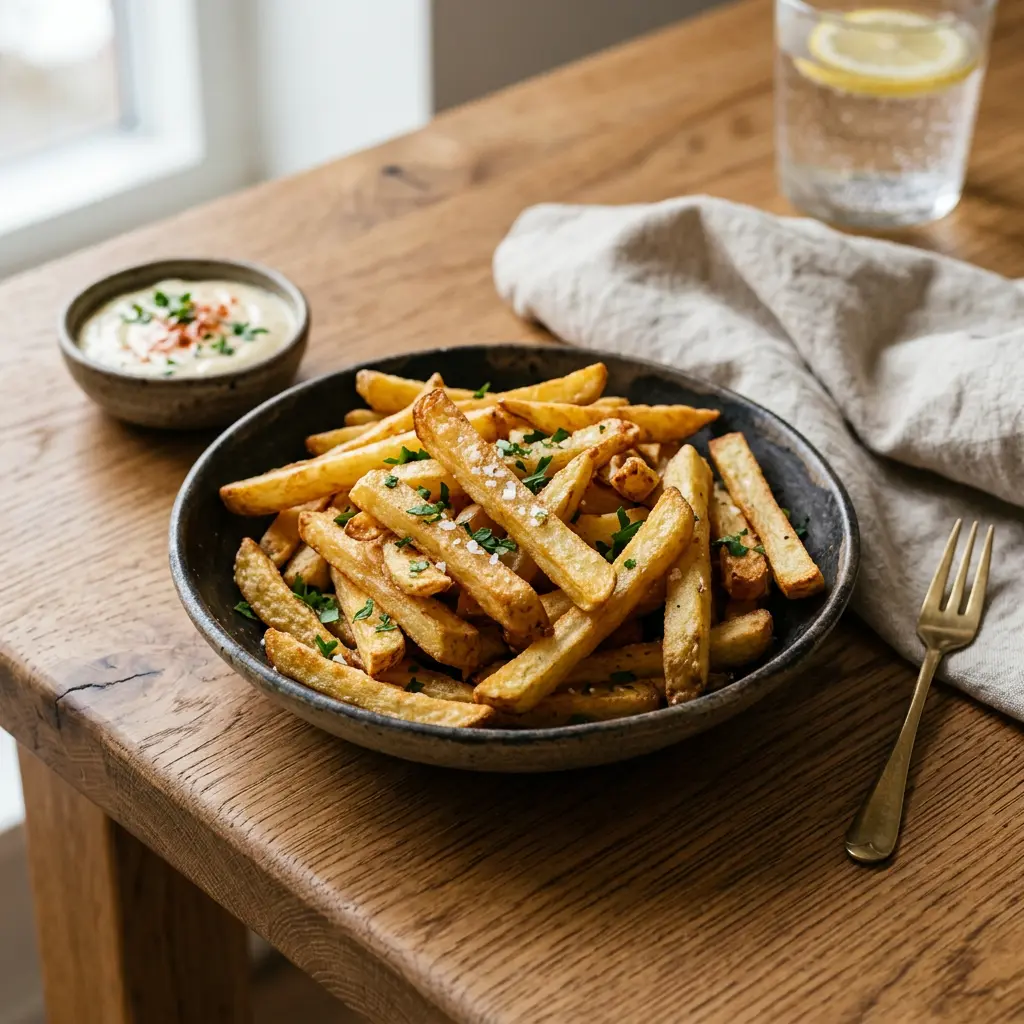 Foto van Friet uit de airfryer bereid in de airfryer