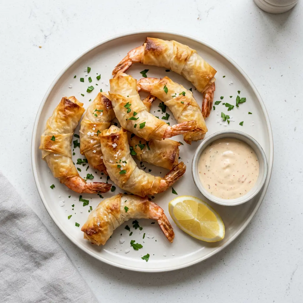 Foto van Garnalen in beslag uit de airfryer bereid in de airfryer