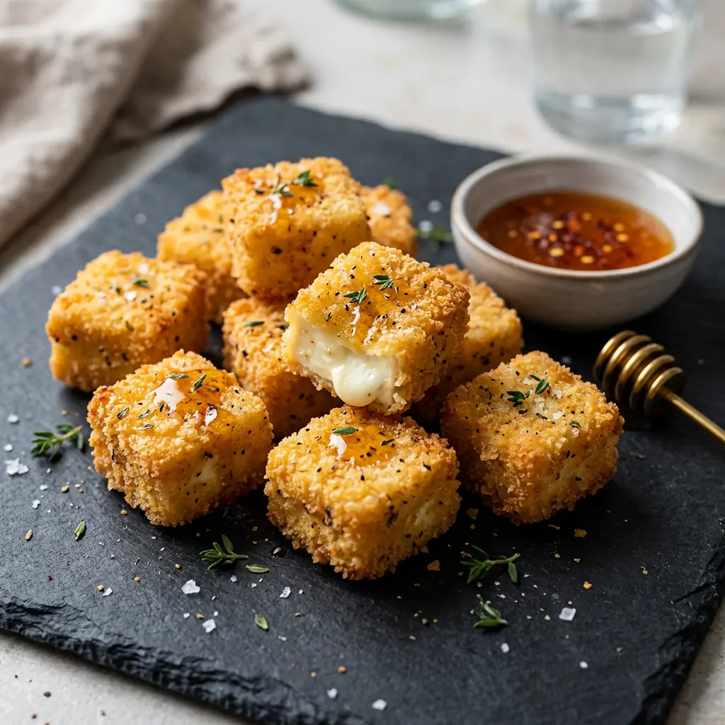 Foto van Gepaneerde feta uit de airfryer bereid in de airfryer