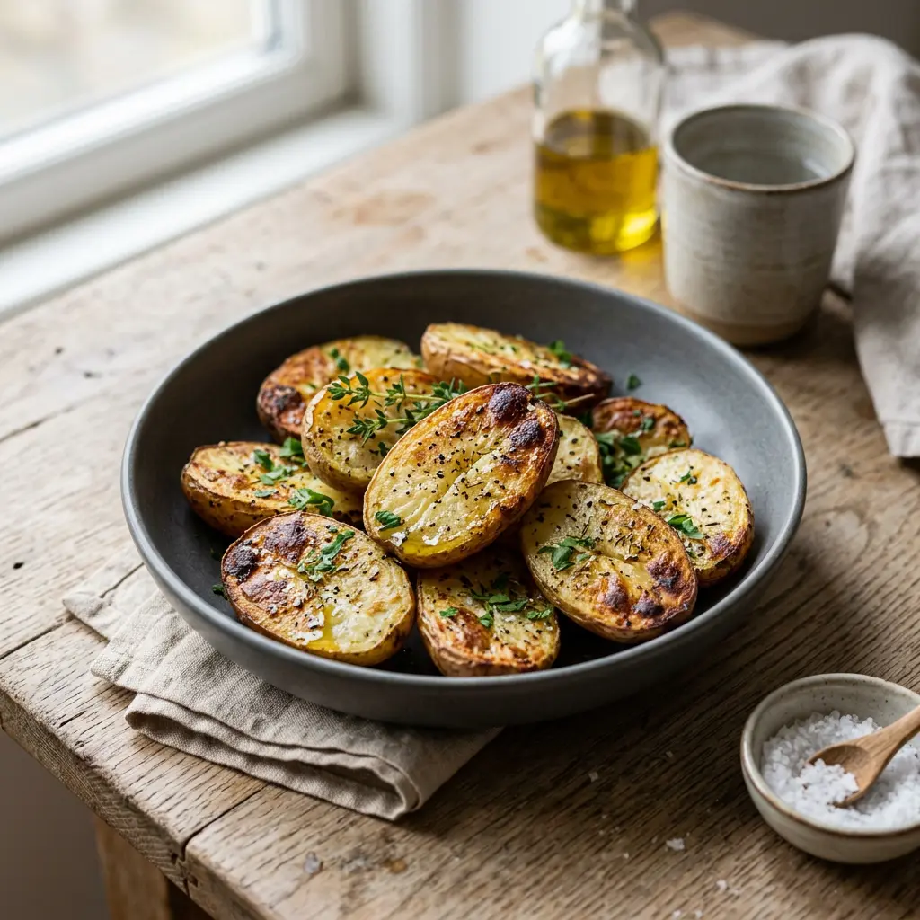 Foto van Gepofte aardappelen uit de airfryer bereid in de airfryer