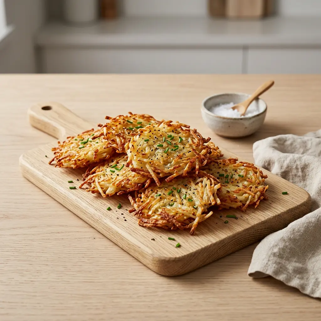 Foto van Hash browns uit de airfryer bereid in de airfryer