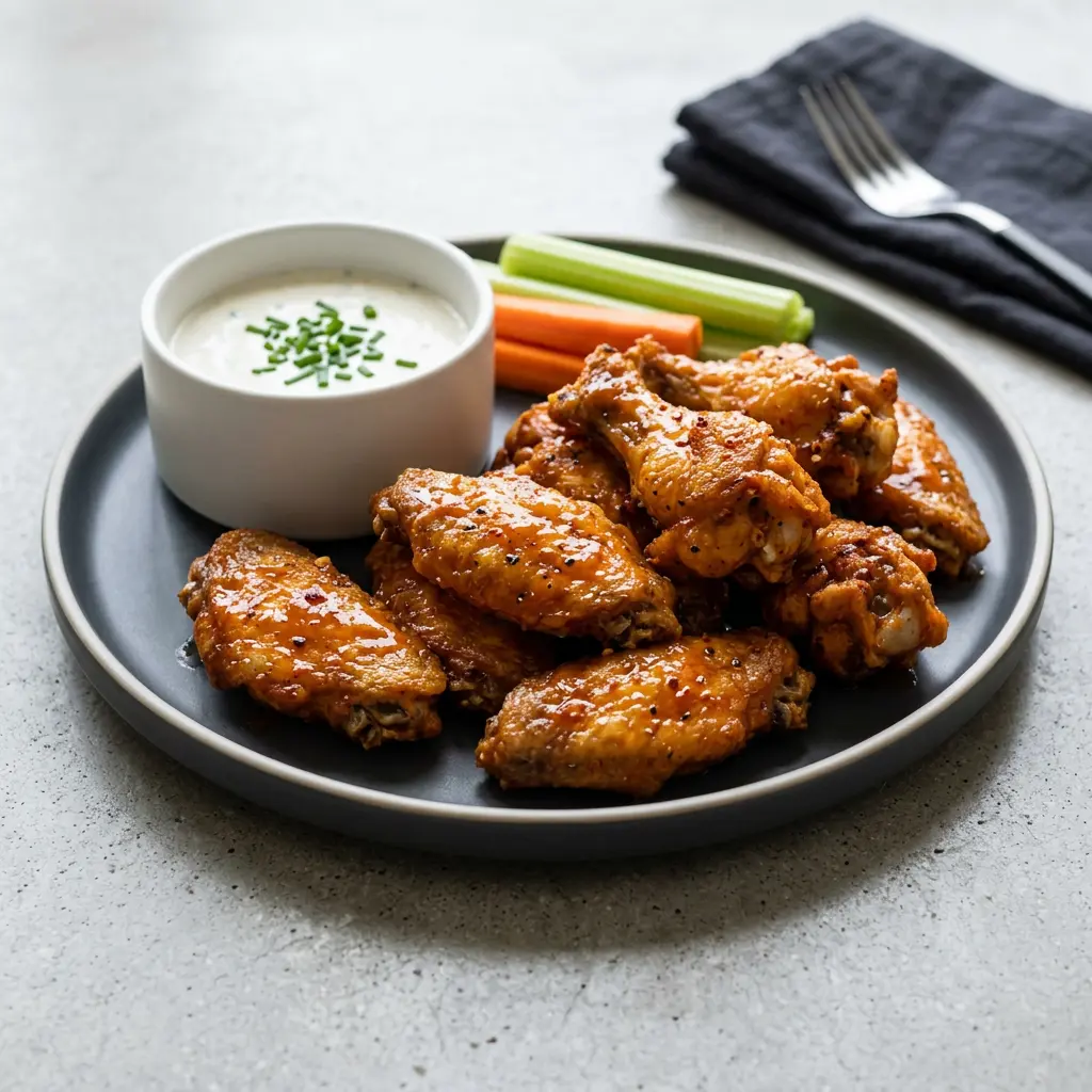 Foto van Hot wings uit de airfryer bereid in de airfryer