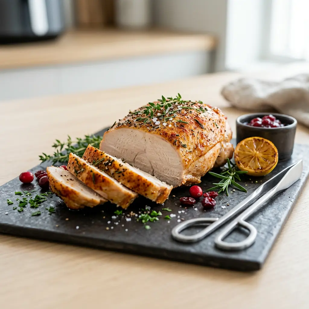 Foto van Kalkoenfilet uit de airfryer bereid in de airfryer