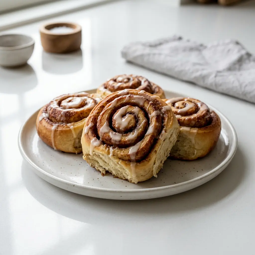 Foto van Kaneelbroodjes uit de airfryer bereid in de airfryer