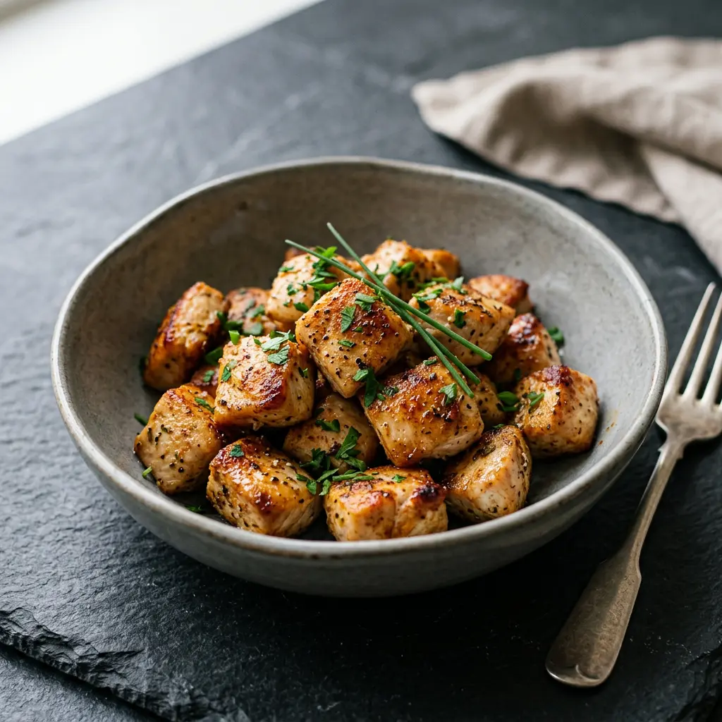 Foto van Kipblokjes uit de airfryer bereid in de airfryer