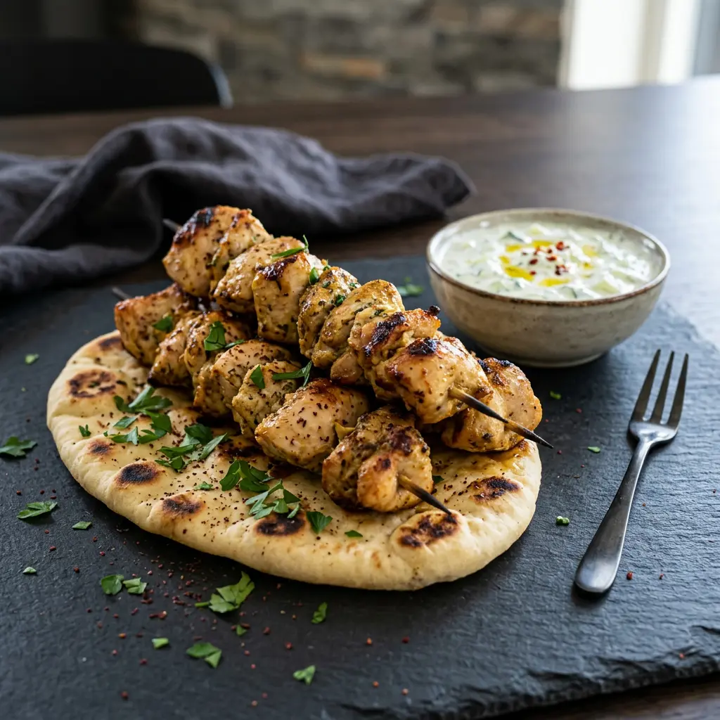 Foto van Kipkebab uit de airfryer bereid in de airfryer