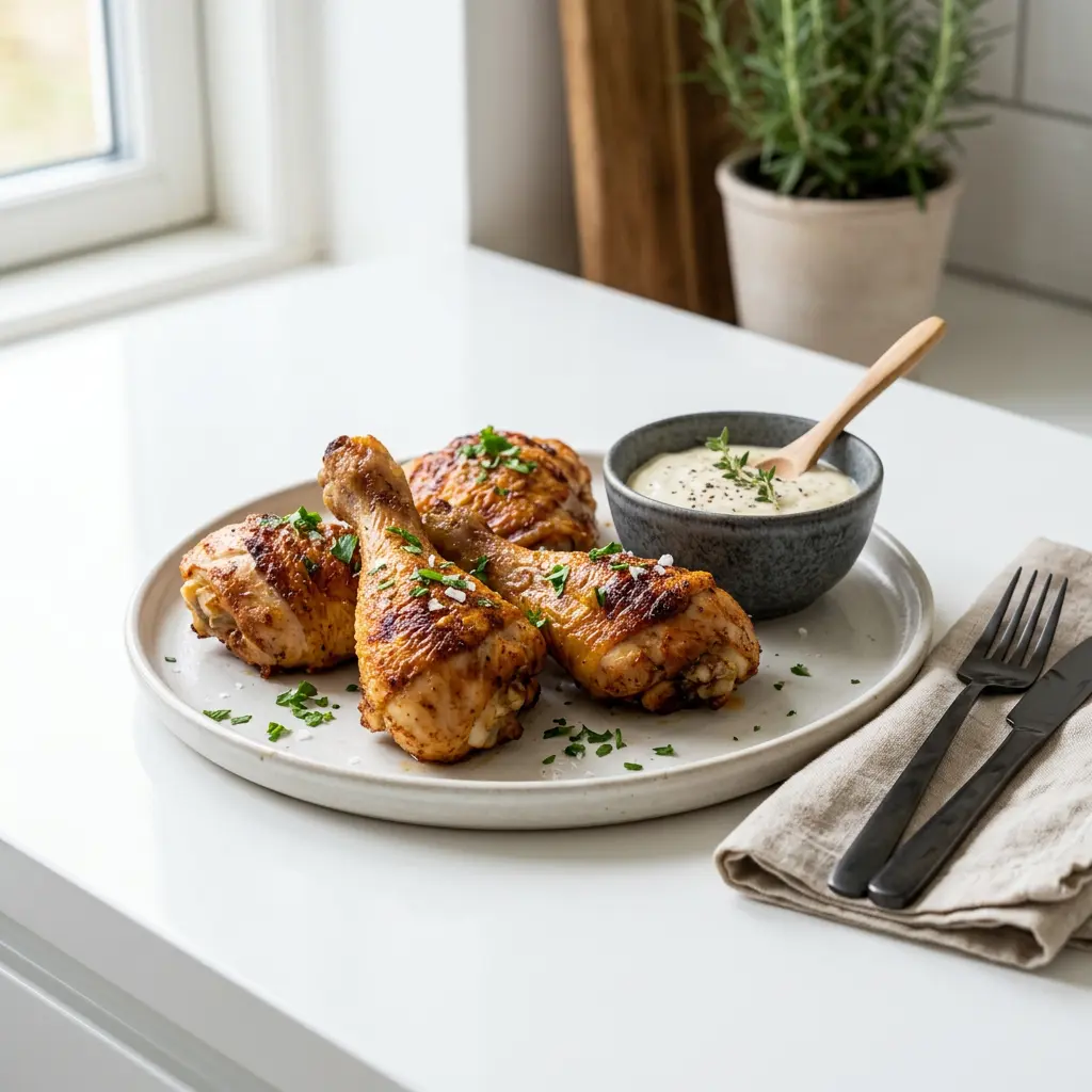 Foto van Kippendrumsticks uit de airfryer bereid in de airfryer