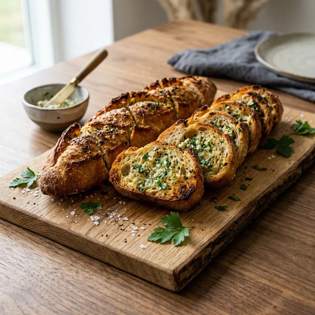 Foto van Knoflookbrood uit de airfryer bereid in de airfryer