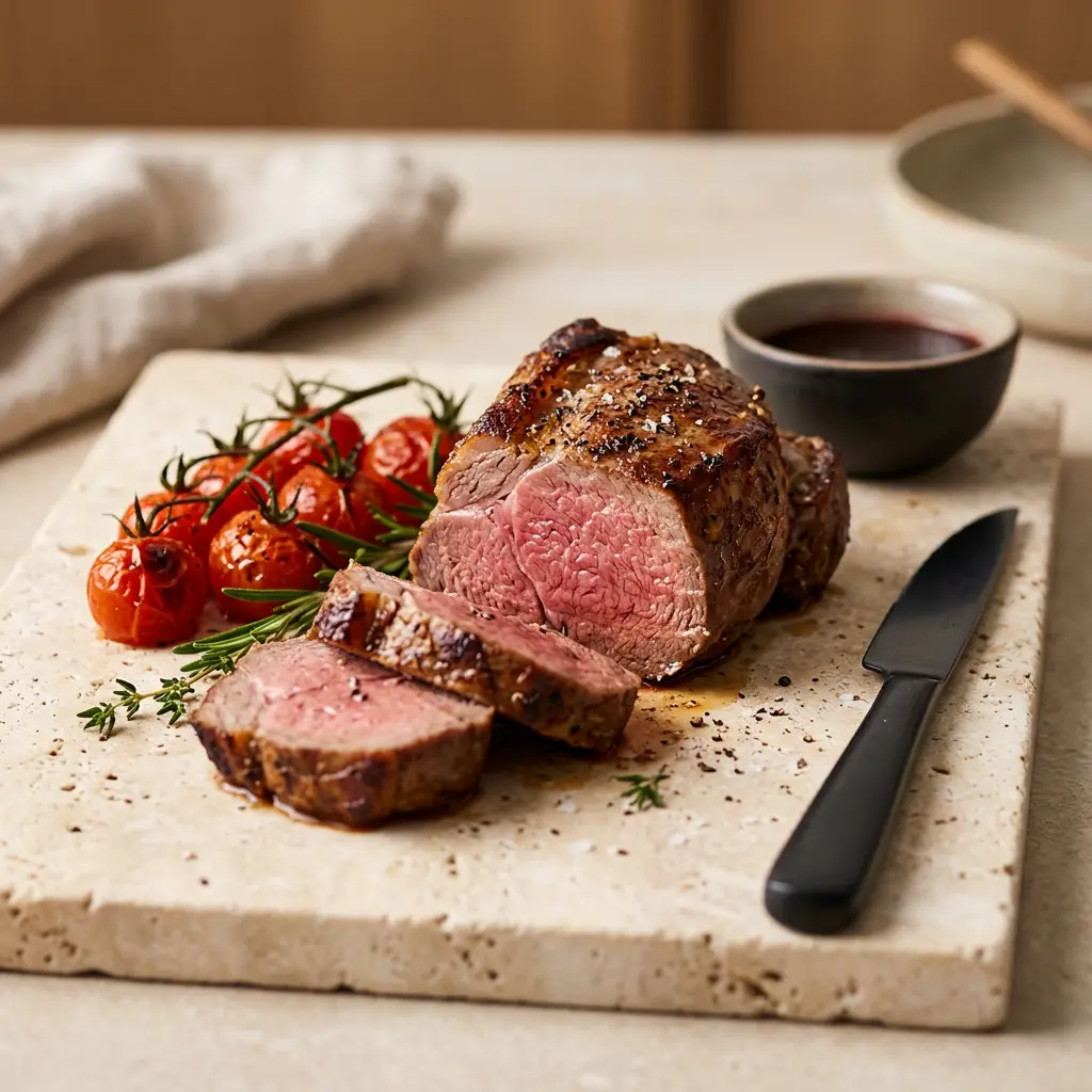 Foto van Lamsfilet uit de airfryer bereid in de airfryer
