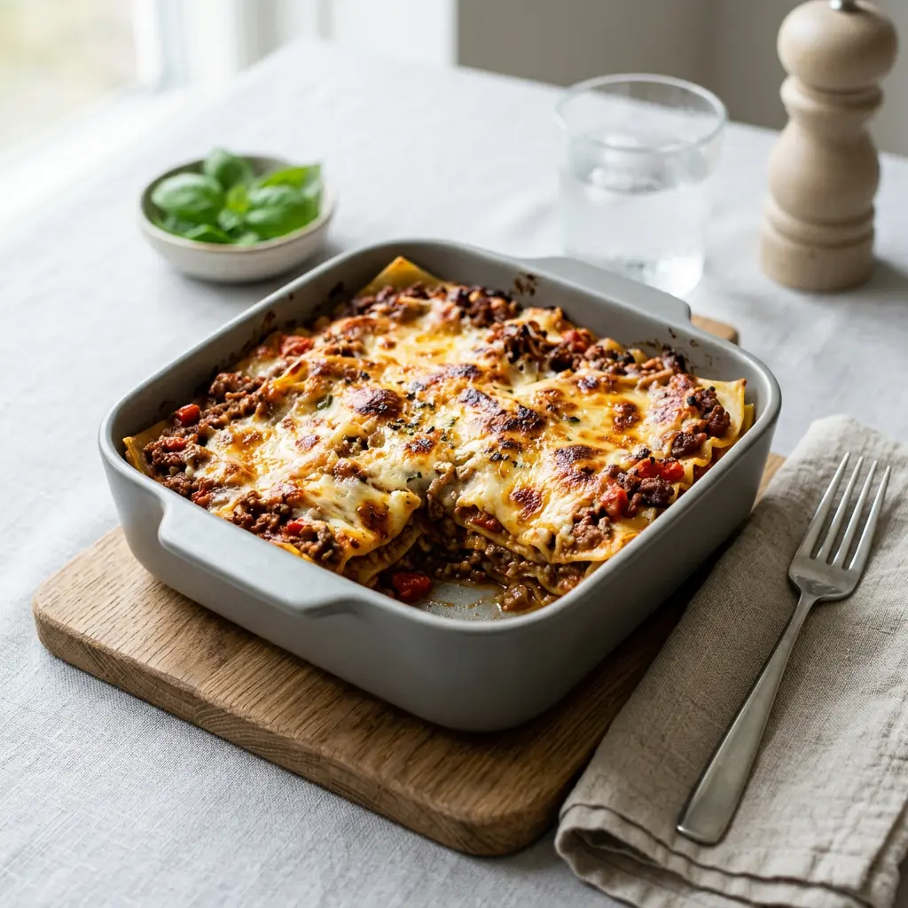 Foto van Lasagnette uit de airfryer bereid in de airfryer