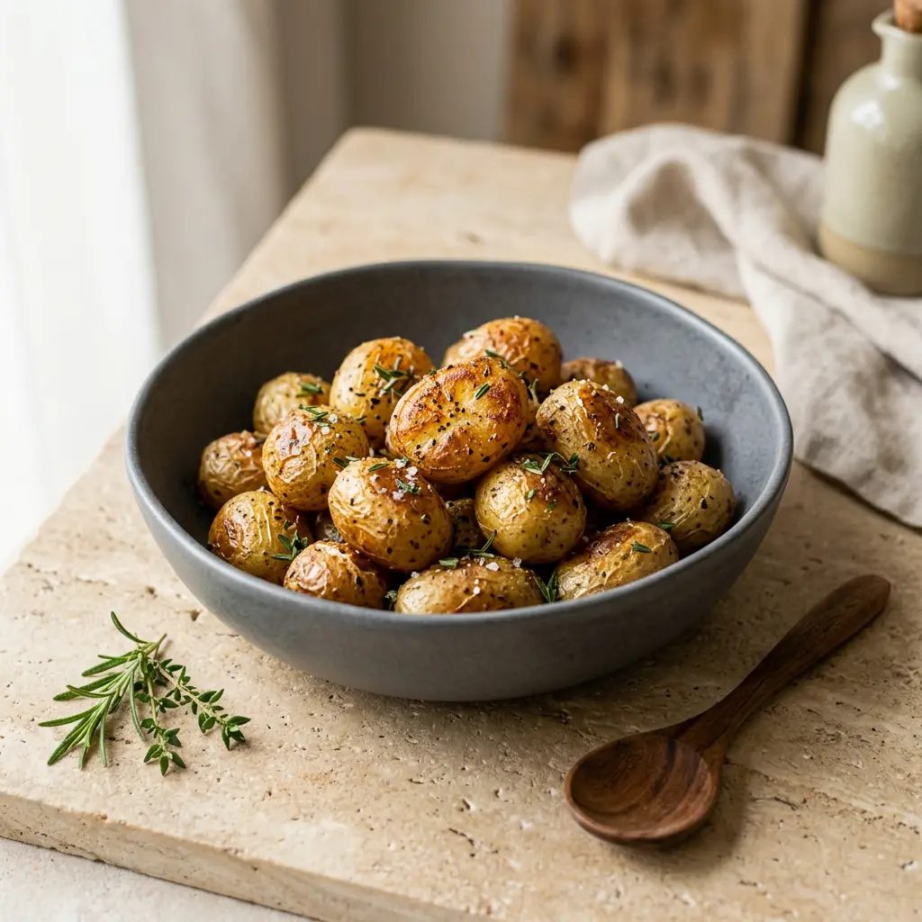 Foto van Miniaardappelen uit de airfryer bereid in de airfryer