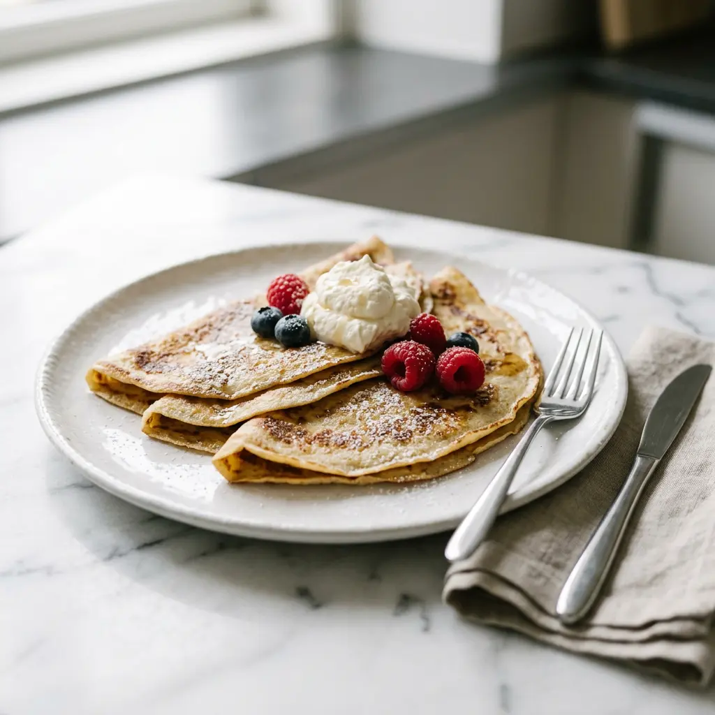 Foto van Pannenkoeken uit de airfryer bereid in de airfryer