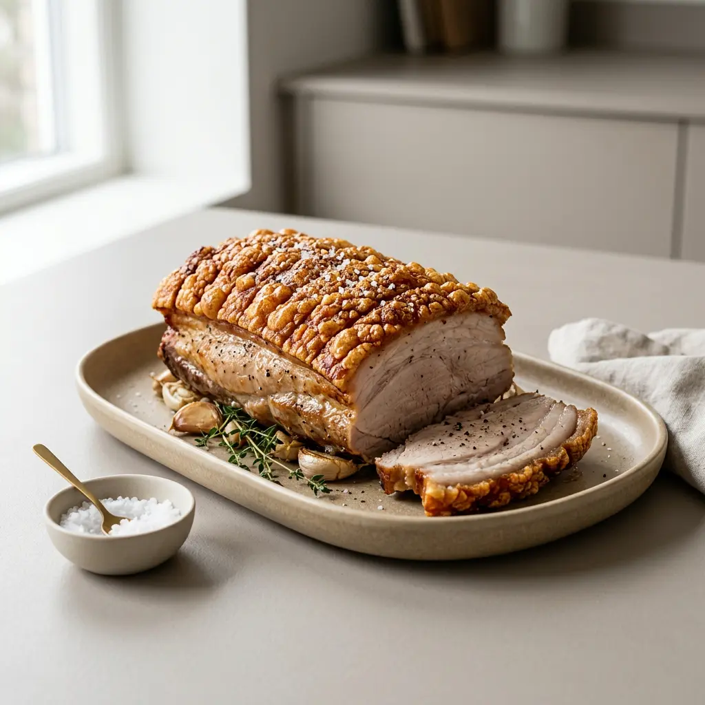 Foto van Ribgebraad met krokant zwoerd uit de airfryer bereid in de airfryer