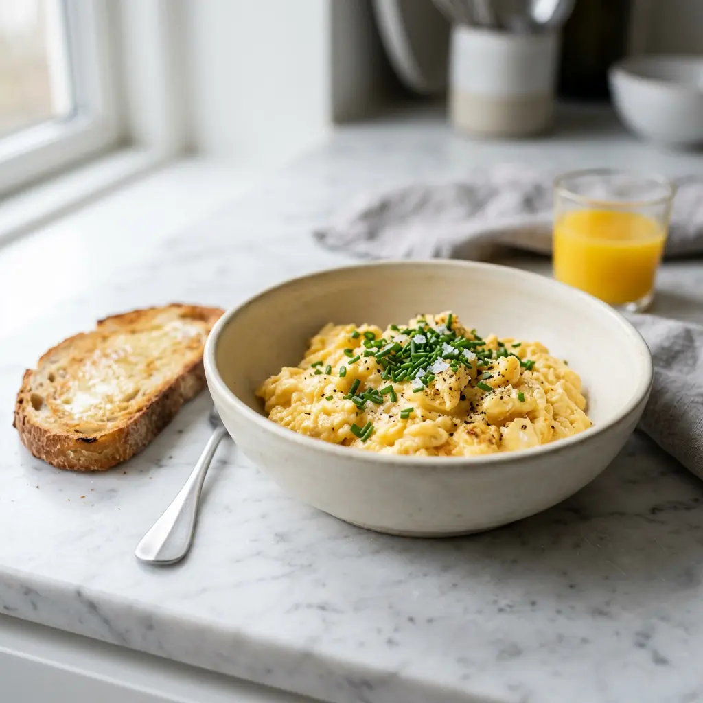Foto van Roerei uit de airfryer bereid in de airfryer