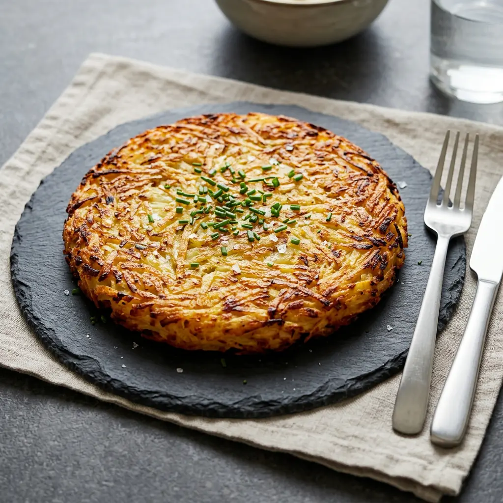 Foto van Rösti uit de airfryer bereid in de airfryer