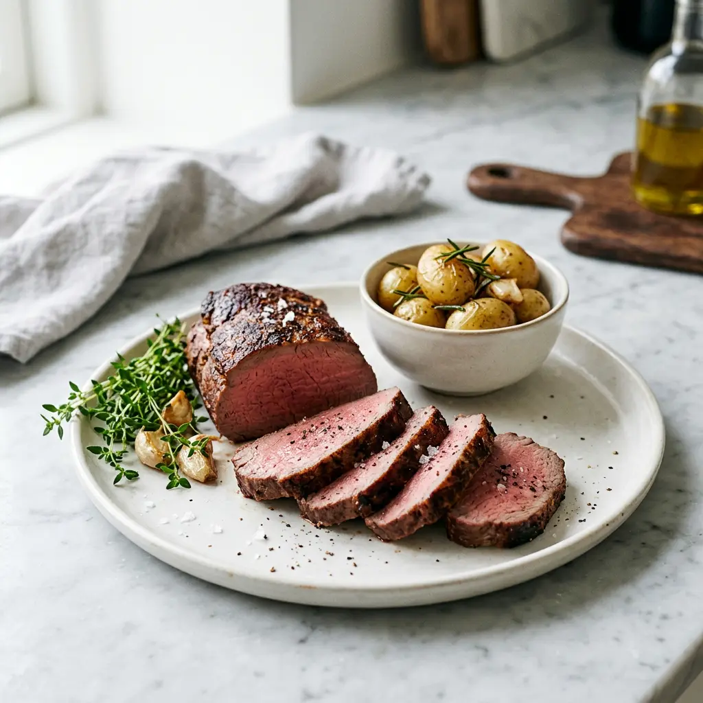 Foto van Runderlende uit de airfryer bereid in de airfryer