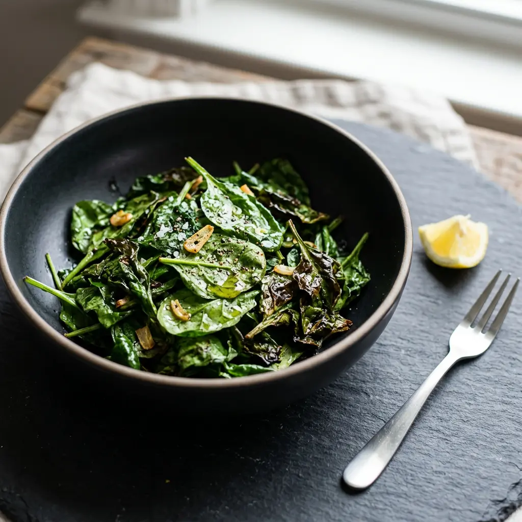 Foto van Spinazie uit de airfryer bereid in de airfryer