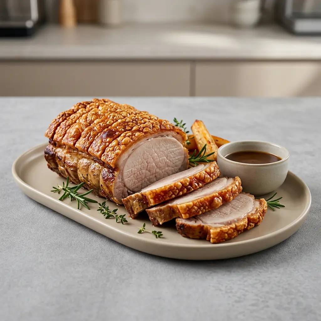 Foto van Varkensfiletrollade uit de airfryer bereid in de airfryer