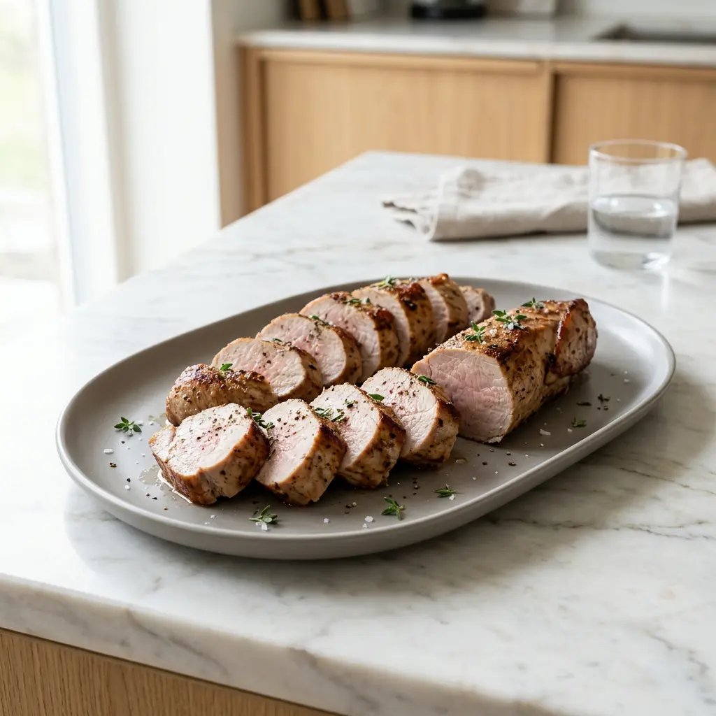 Foto van Varkenshaas uit de airfryer bereid in de airfryer
