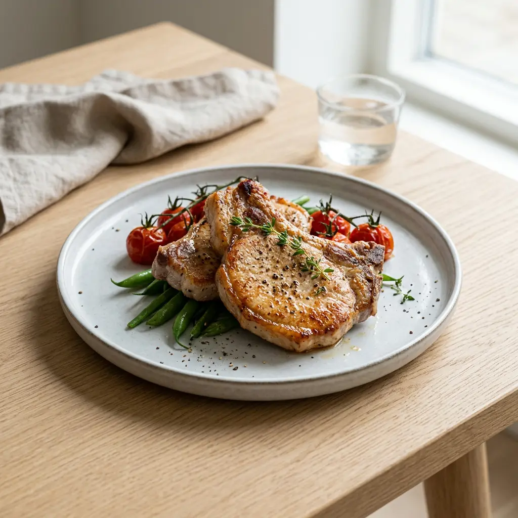 Foto van Varkenskoteletten uit de airfryer bereid in de airfryer