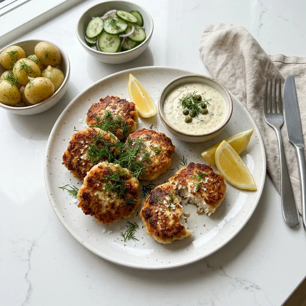 Foto van Viskoekjes uit de airfryer bereid in de airfryer