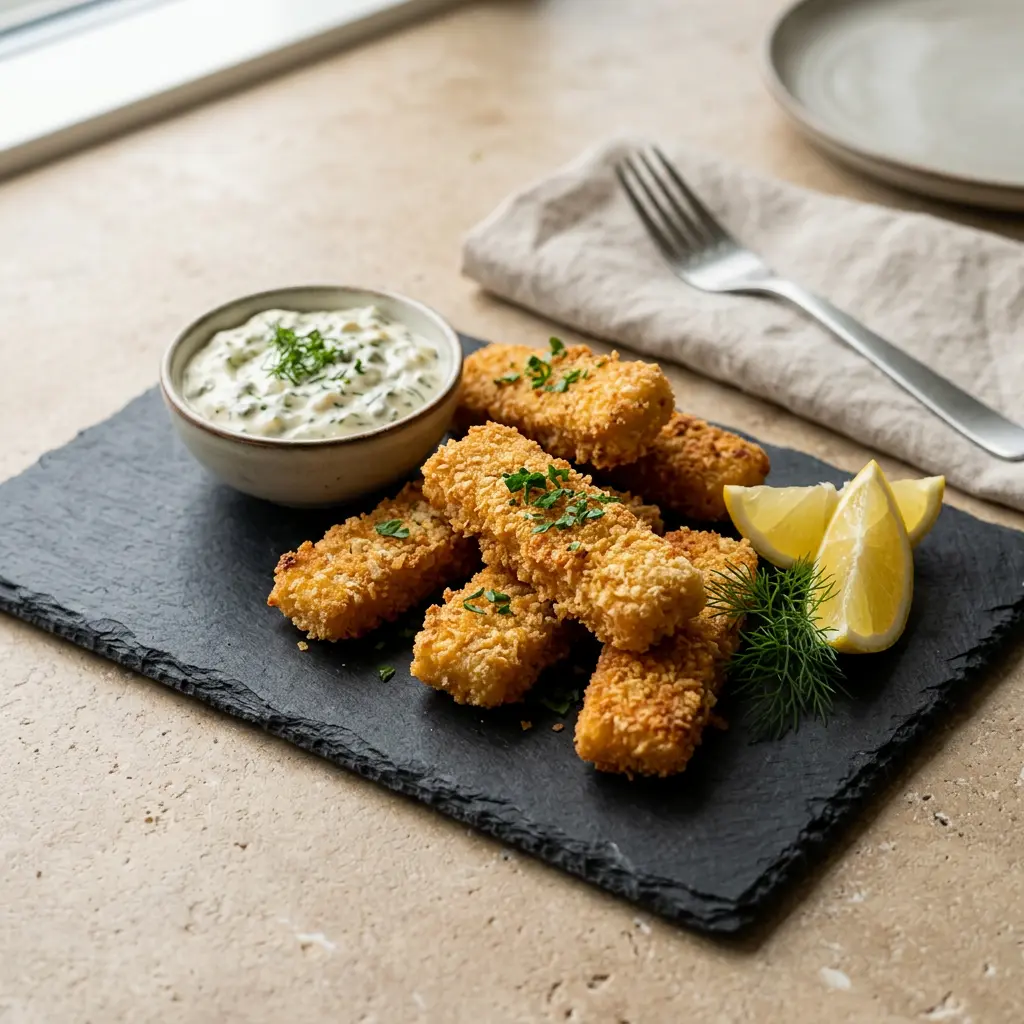 Foto van Vissticks uit de airfryer bereid in de airfryer