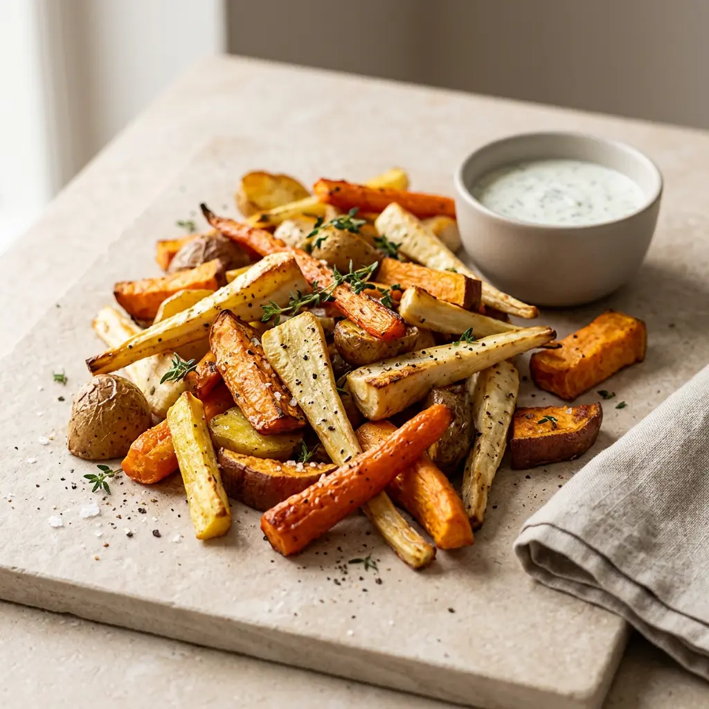 Foto van Wortelgroenten uit de airfryer bereid in de airfryer