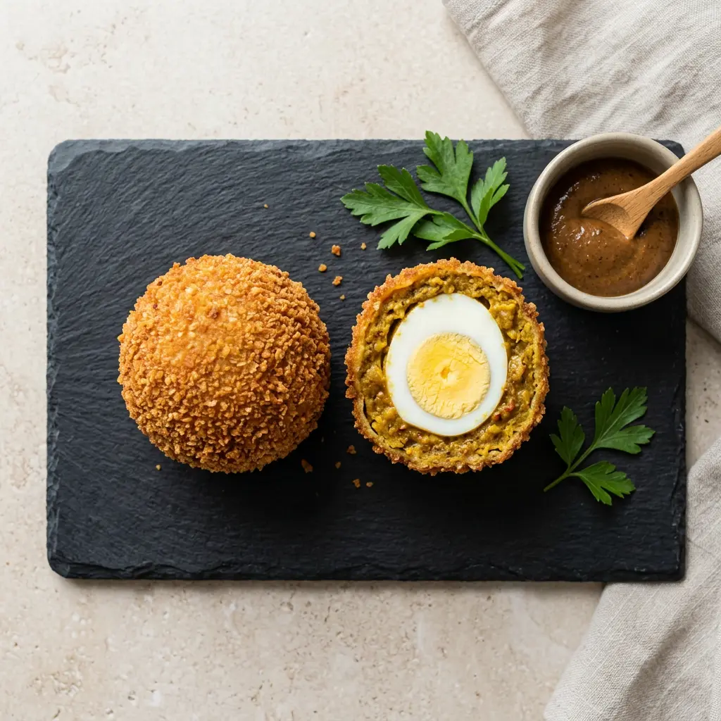 Foto van Groningse eierbal klaar om te serveren