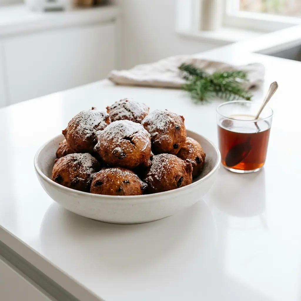Foto van Oliebollen klaar om te serveren